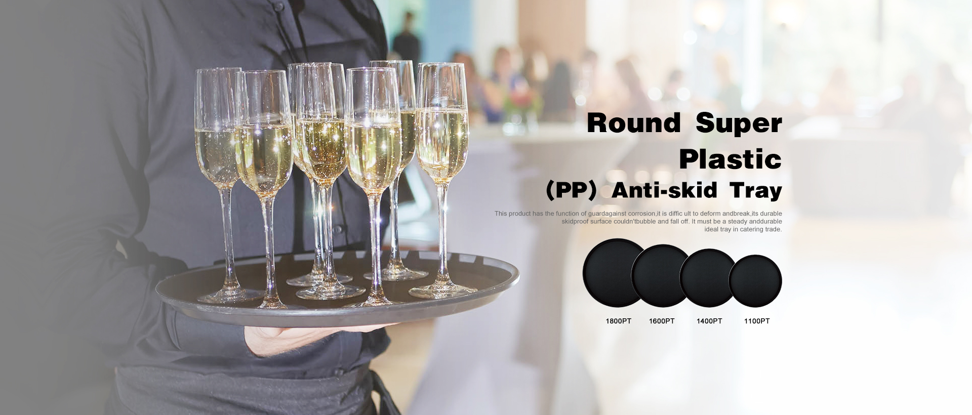 Round Super Plastic （PP）Anti-skid Tray