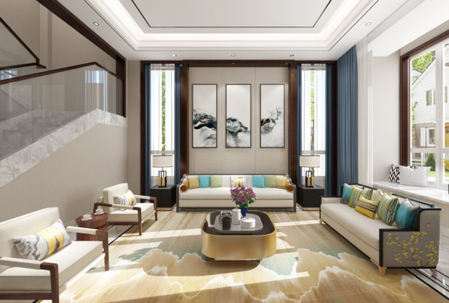 黄城里林总1F客厅全景展示