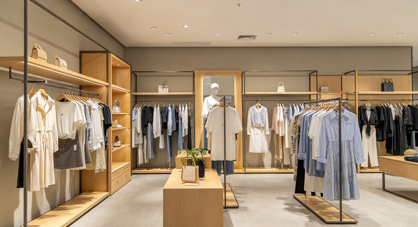 郑州女装店客户评价 颂福展柜服装展柜实景