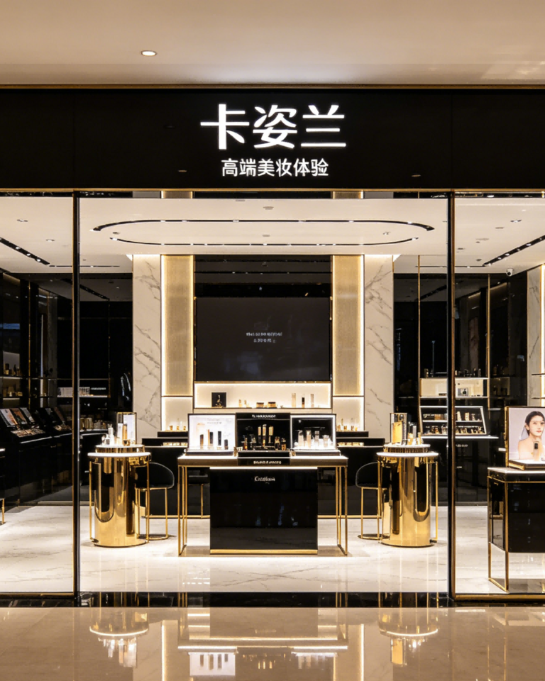 郑州颂福展柜 高端化妆品展柜定制 美妆店展柜实景