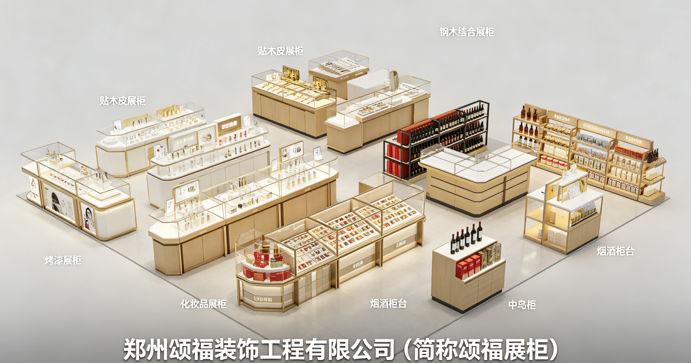 郑州颂福展柜 批量展柜定制 工厂批量生产商用展柜