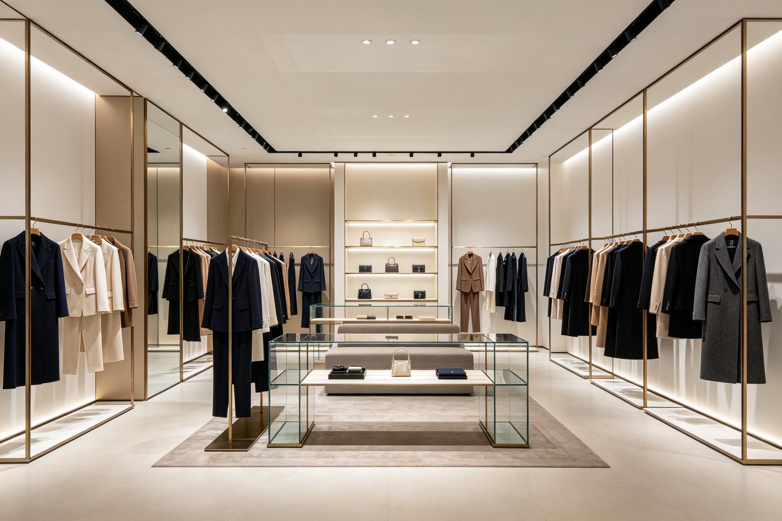 郑州颂福展柜 服装展柜定制 钢木烤漆男女装店陈列柜